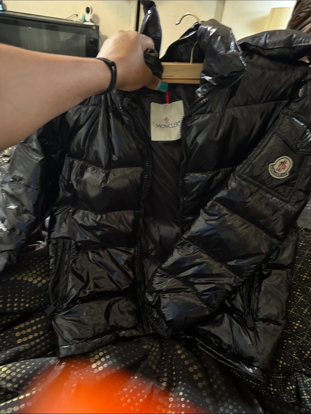 Moncler Black Shiny Down Jacket